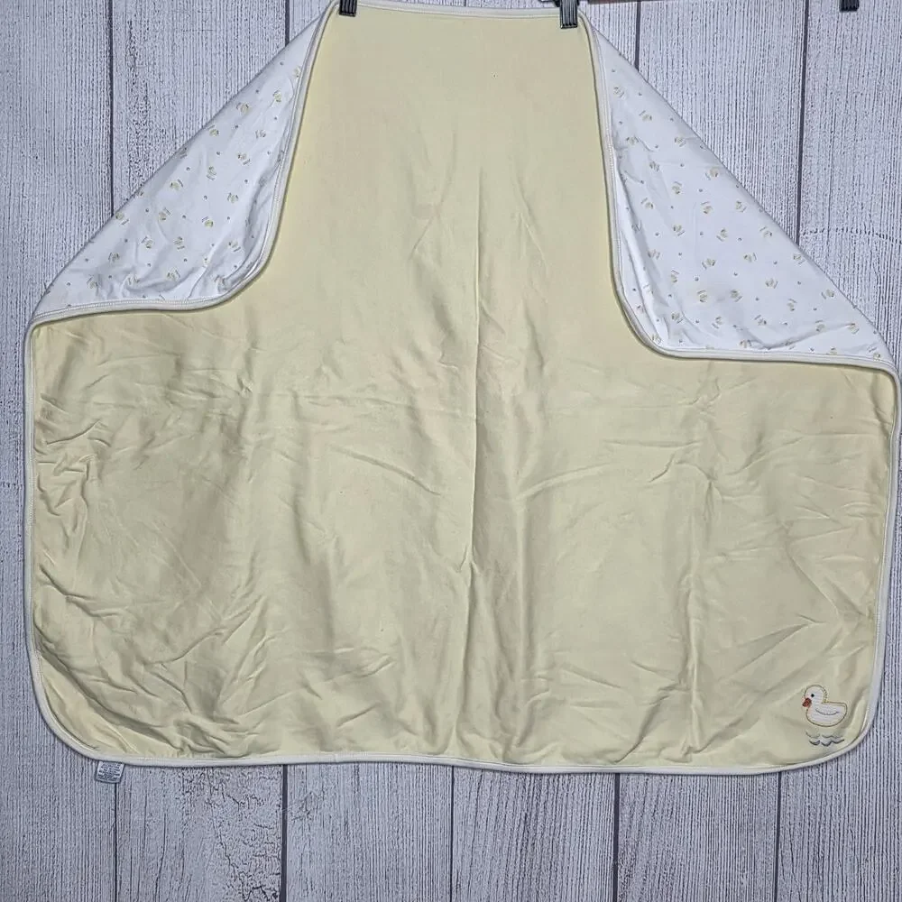Vintage 2002 Gymboree Duck Baby Blanket Reversible Yellow Nursery